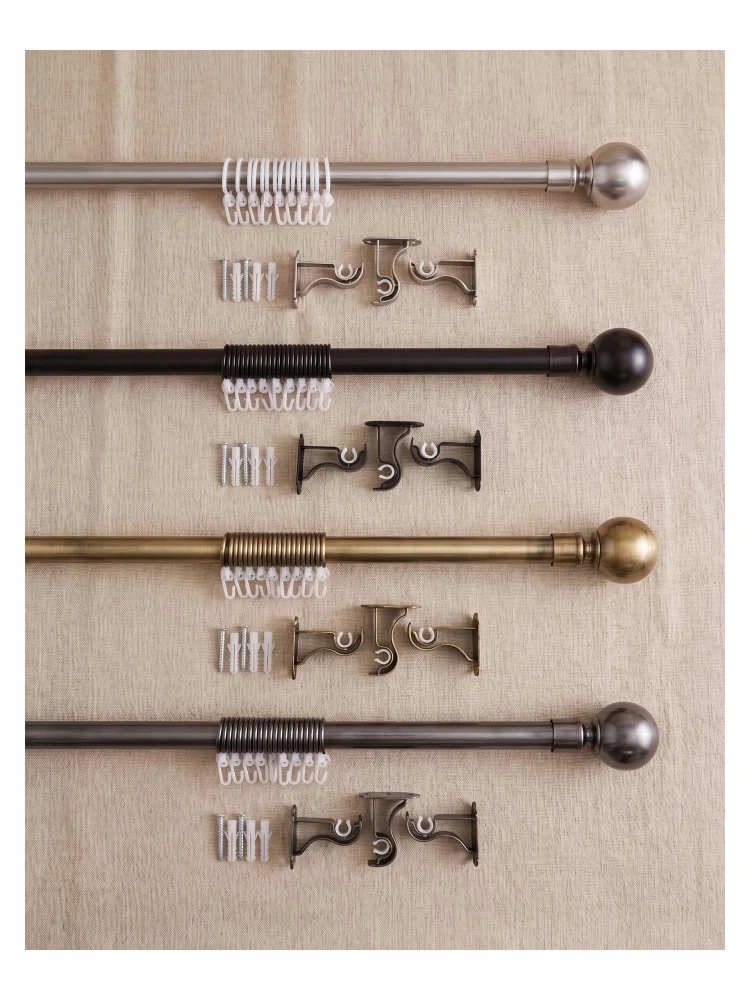 Extendable Curtain Rod 1.6-3mt Set with Round Finials